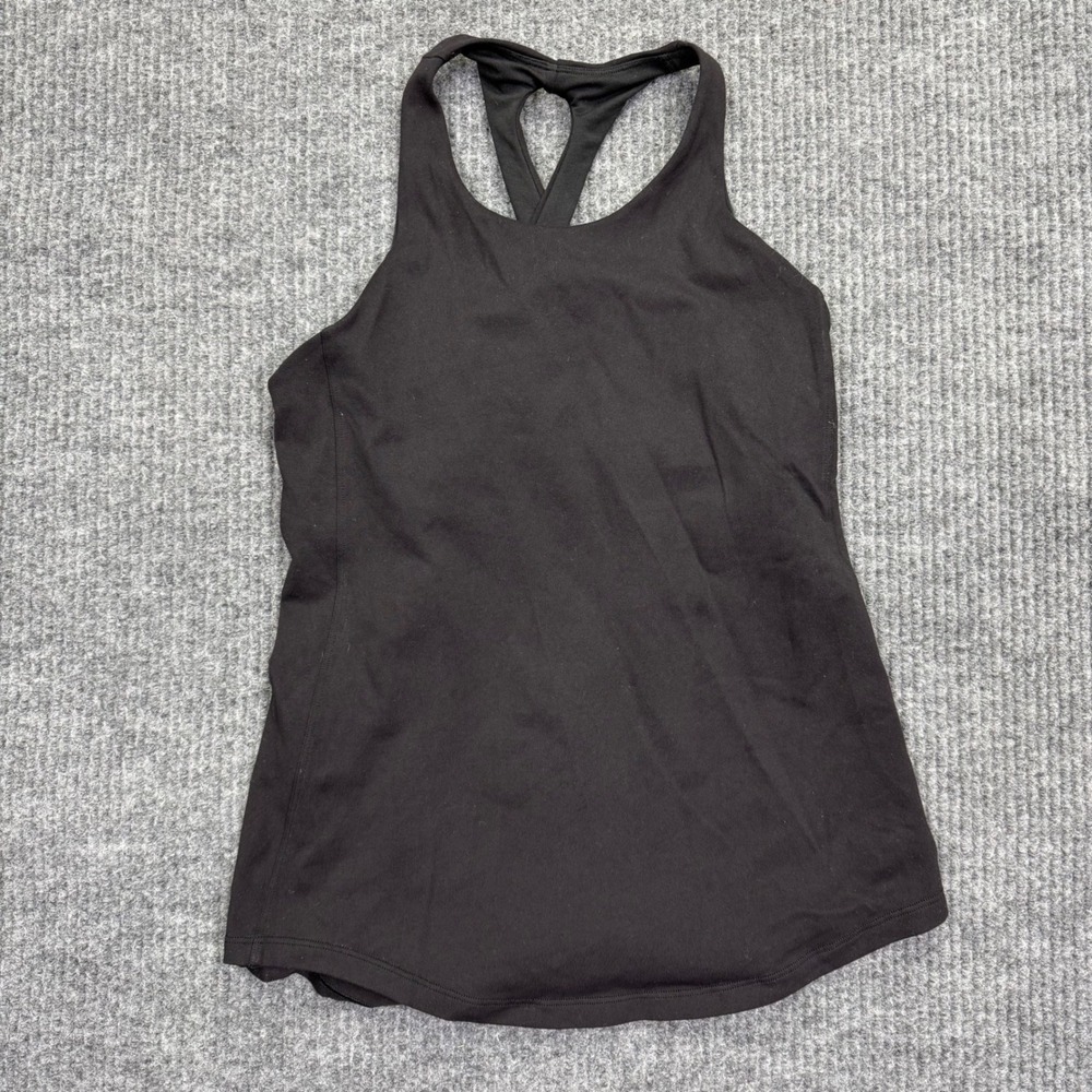 Lululemon Black Racerback Tank Top with Built-in Shelf Bra Size 8